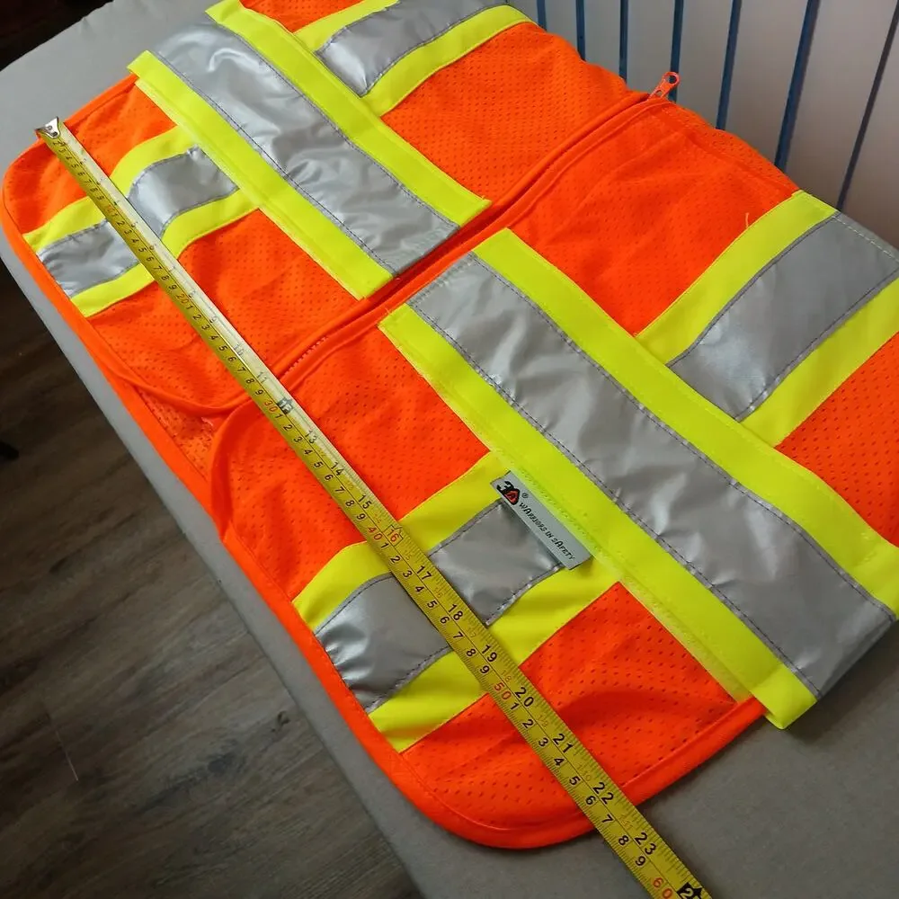 3A hi-visibility orange mesh safety vest M-XL expandable PV1500 class 2 107/207